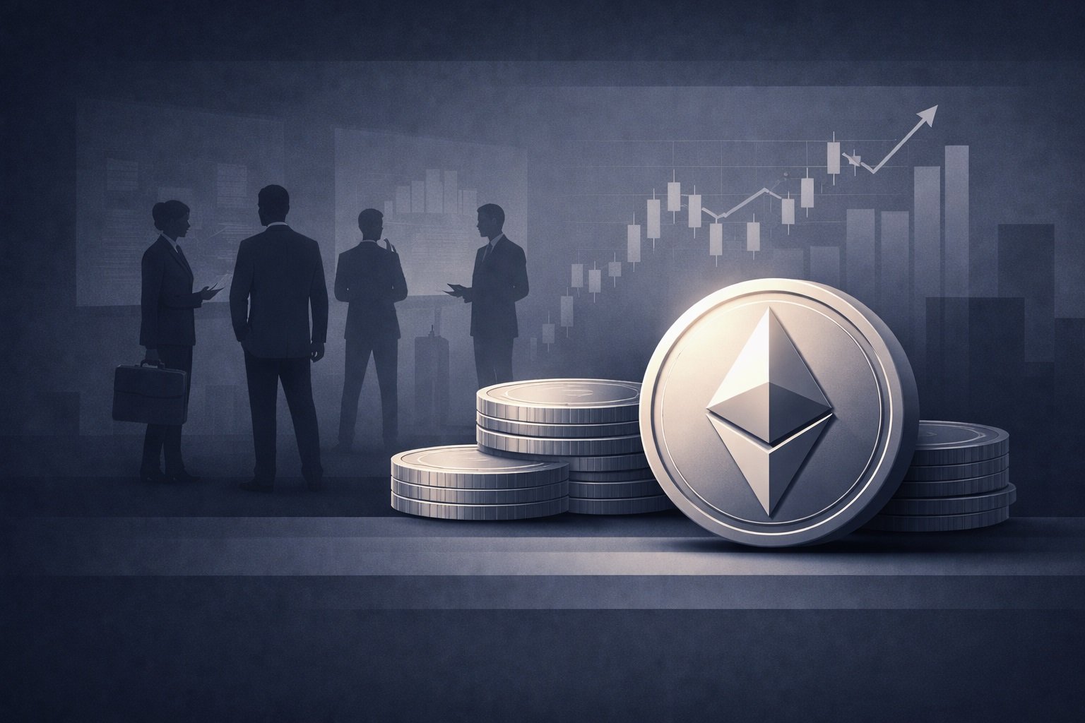 Editorial illustration with Ethereum symbol and layered data blocks, representing increased data capacity and network scaling