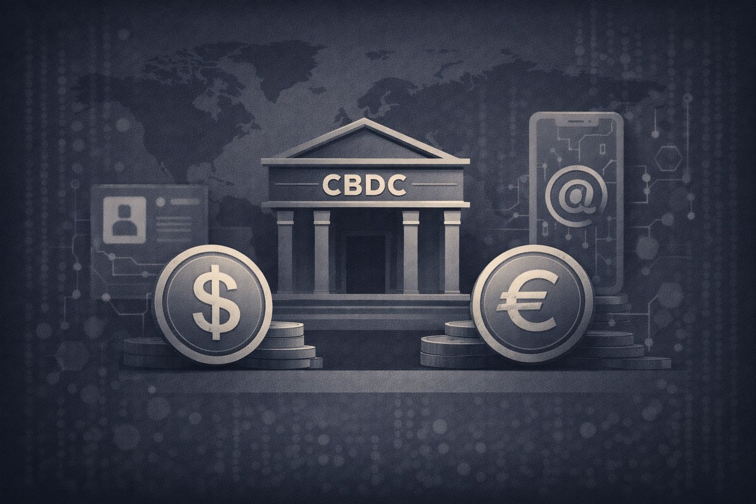 Editorial illustration showing global crypto flows connected to restricted entities, representing sanctions-related blockchain activity